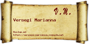Versegi Marianna névjegykártya